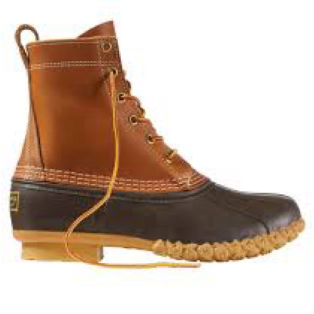 Womens Bean Duck Boots 8”, size 9, barely worn